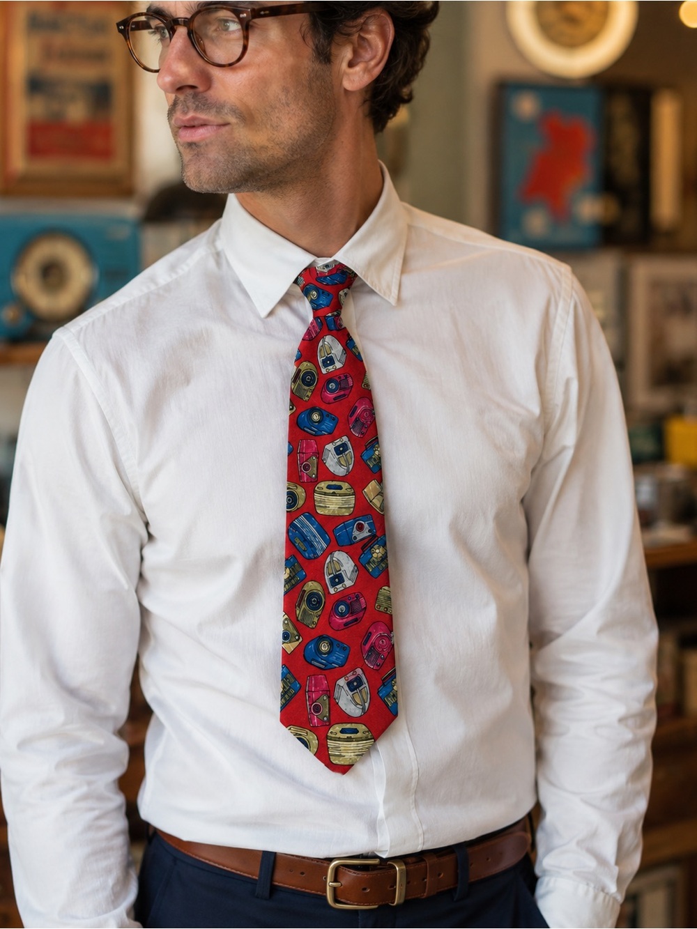 VTG GUESS by Georges Marciano Antique Radio‎ Tie